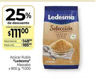 La Anonima Azúcar Rubio x 800g oferta