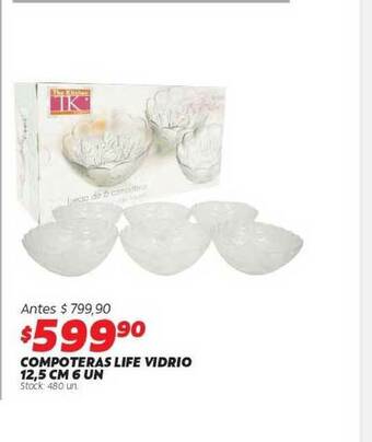 Ferniplast Compoteras Life Vidrio 12.5 Cm 6 Un oferta