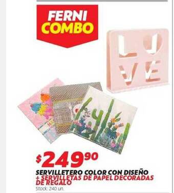 Ferniplast Servilletero Color Con Diseño oferta