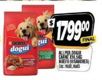 Supermercados Yaguar Purina Dogui All Per. Carne x16,5kg Nuevo (V/Sabores) oferta