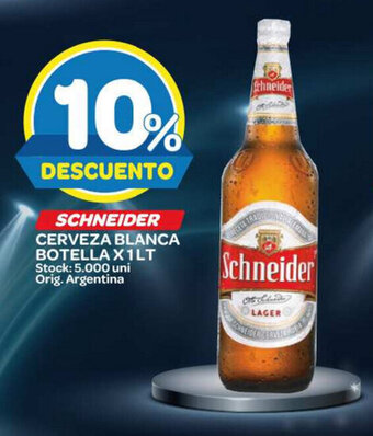 Carrefour Maxi Schneider Cerveza Blanca Botella x 1lt oferta