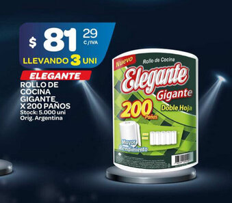 Carrefour Maxi Elegante Rollo De Cocina Gigante x 200 Paños oferta