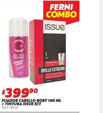 Ferniplast Fijador Cabello Roby 180 Ml + Tintura Issue Kit oferta
