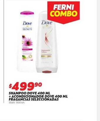 Ferniplast Shampoo Dove 400 Ml + Acondicionador Dove 400ml Fragancias Seleccionadas oferta