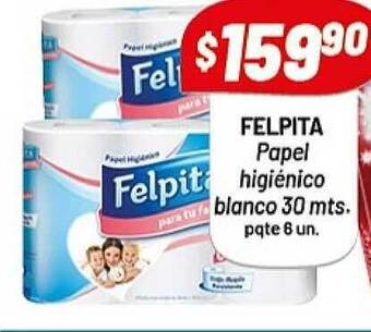 Almacor Felpita Papel Higiénico Blanco 30 Mts. oferta