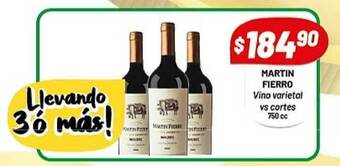 Almacor Martin Fierro Vino Varietal Vs Cortes 750cc oferta