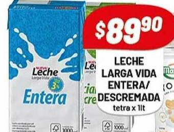 Almacor Leche Larga Vida Entera Descremada x 1lt oferta