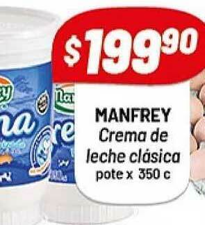 Almacor Manfrey Crema De Leche Clasica x 350cc oferta