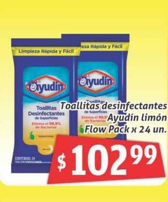 Gomez Pardo Toallitas Desinfectantes Ayudin Limon Flow Pack oferta