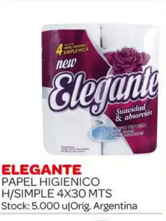 Carrefour Maxi Elegante Papel Higienico H/Simple 4x30 mts oferta