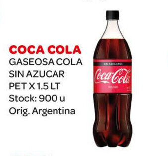 Carrefour Maxi Coca Cola Gaseosa Cola Sin Azucar Pet x 1.5lt oferta