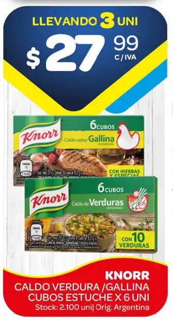 Carrefour Maxi Knorr Caldo Verdura/Gallina Cubos Estuche x 6uni oferta