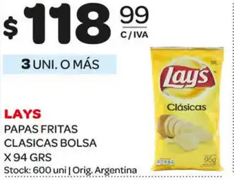 Carrefour Maxi Lays Papas Fritas Clasicas Bolsa x 94grs oferta