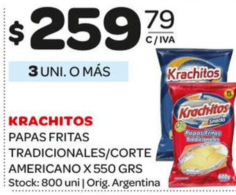 Carrefour Maxi Krachitos Papas Fritas Tradicionales/Corte Americano x 550grs oferta