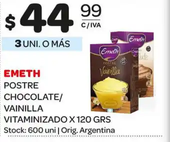 Carrefour Maxi Emeth Postre Chocolate/ Vainilla Vitaminizado x 120grs oferta