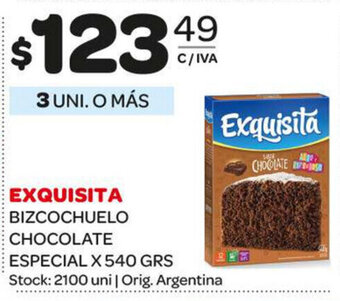 Carrefour Maxi Exquisita Bizcochuelo Chocolate Especial x 540grs oferta