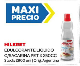 Carrefour Maxi Hileret Edulcorante Liquido C/Sacarina Pet x 250cc oferta