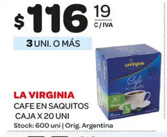 Carrefour Maxi La Virginia Cafe En Saquitos Caja x 20uni oferta