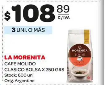 Carrefour Maxi La Morenita Cafe Molido Clasico Bolsa x 250grs oferta