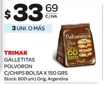 Carrefour Maxi Trimak Galletitas Polvoron C/Chips Bolsa x 150grs oferta
