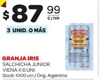 Carrefour Maxi Granja Iris Salchicha Junior Viena x 6uni oferta