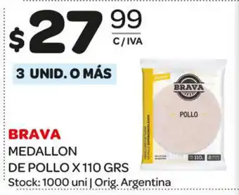 Carrefour Maxi Bravo Medallon De Pollo x 110grs oferta