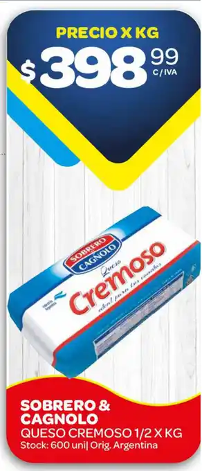 Carrefour Maxi Sobrero & Cagnolo Queso Cremoso 1/2 x kg oferta