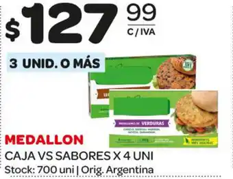 Carrefour Maxi Medallon Caja vs Sabores x 4uni oferta