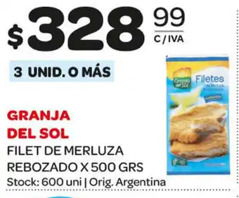 Carrefour Maxi Granja Del Sol Filet de Merluza Rebozado x 500grs oferta