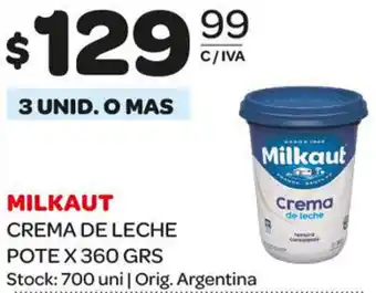 Carrefour Maxi Milkaut Crema de Leche Pote x 360grs oferta