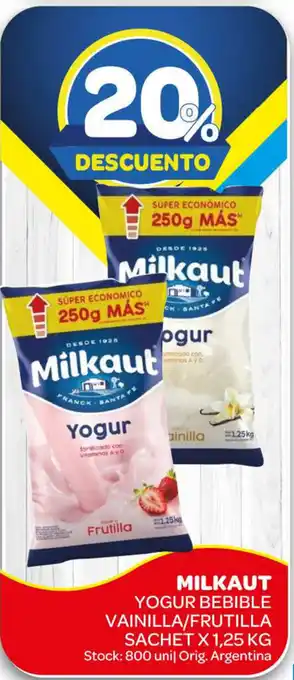 Carrefour Maxi Milkaut Yogur Bebible Vainilla/Frutilla Sachet x 1,25kg oferta