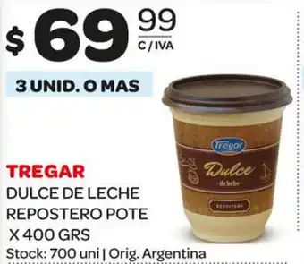 Carrefour Maxi Tregar Dulce de Leche Repostero Pote x 400grs oferta