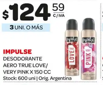 Carrefour Maxi Impulse Desodorante Aero True Love/Very Pink x 150cc oferta