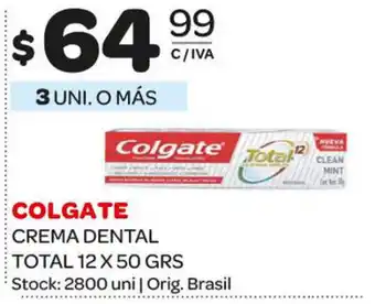 Carrefour Maxi Colgate Crema Dental Total 12 x 50grs oferta