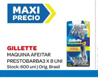 Carrefour Maxi Gillette Maquina Afeitar Prestobarba3 x 8uni oferta
