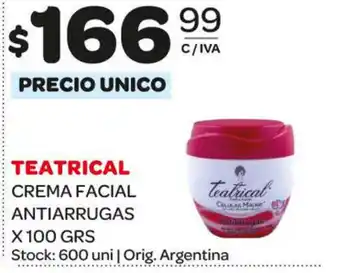 Carrefour Maxi Teatrical Crema Facial Antiarrugas x 100grs oferta