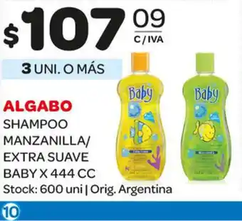 Carrefour Maxi Algabo Shampoo Manzanilla/Extra Suave Baby x 444cc oferta