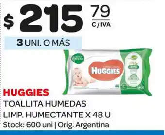 Carrefour Maxi Huggies Toallita Humedas Limp. Humectante x 48u oferta