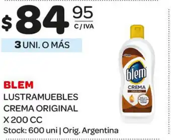 Carrefour Maxi Blem Lustramuebles Crema Original x 200cc oferta