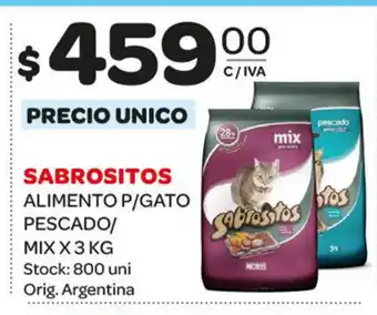 Carrefour Maxi Sabrositos Alimento P/Gato Pescado/Mix x 3kg oferta