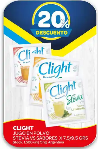 Carrefour Maxi Clight Jugo en Polvo Stevia Vs Sabores x 7.5/9.5grs oferta