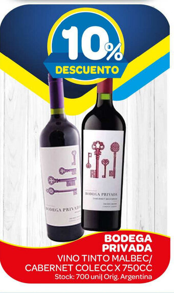 Carrefour Maxi Bodega Privada Vino Tinto Malbec/Cabernet Colecc x 750cc oferta