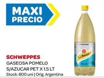 Carrefour Maxi Schweppes Gaseosa Pomelo S/Azucar Pet x 1.5Lt oferta