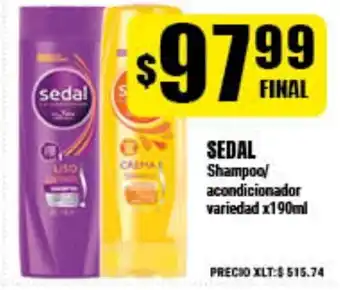 Supermayorista Vital Sedal Shampoo/acondicionador variedad x 190ml oferta