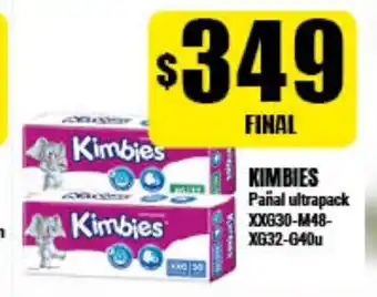 Supermayorista Vital Kimbies Pañal ultrapack XXG30-M48-XG32-G40u oferta