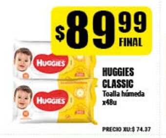 Supermayorista Vital Huggies Classic Toalla húmeda x48u oferta