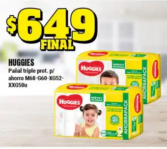 Supermayorista Vital Huggies Paña triple prot. p/ahorro M68-G60-XG5-XXG50u oferta