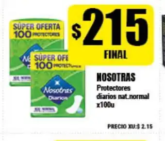 Supermayorista Vital Nosotras Protectores diarios nat. normal x100u oferta