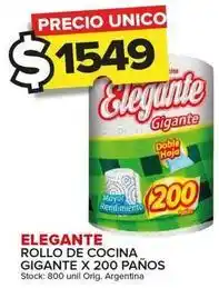Carrefour Maxi Elegante - rollo de cocina gigante x 200 paños oferta