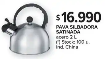 Carrefour PAVA SILBADORA SATINADA acero 2L oferta